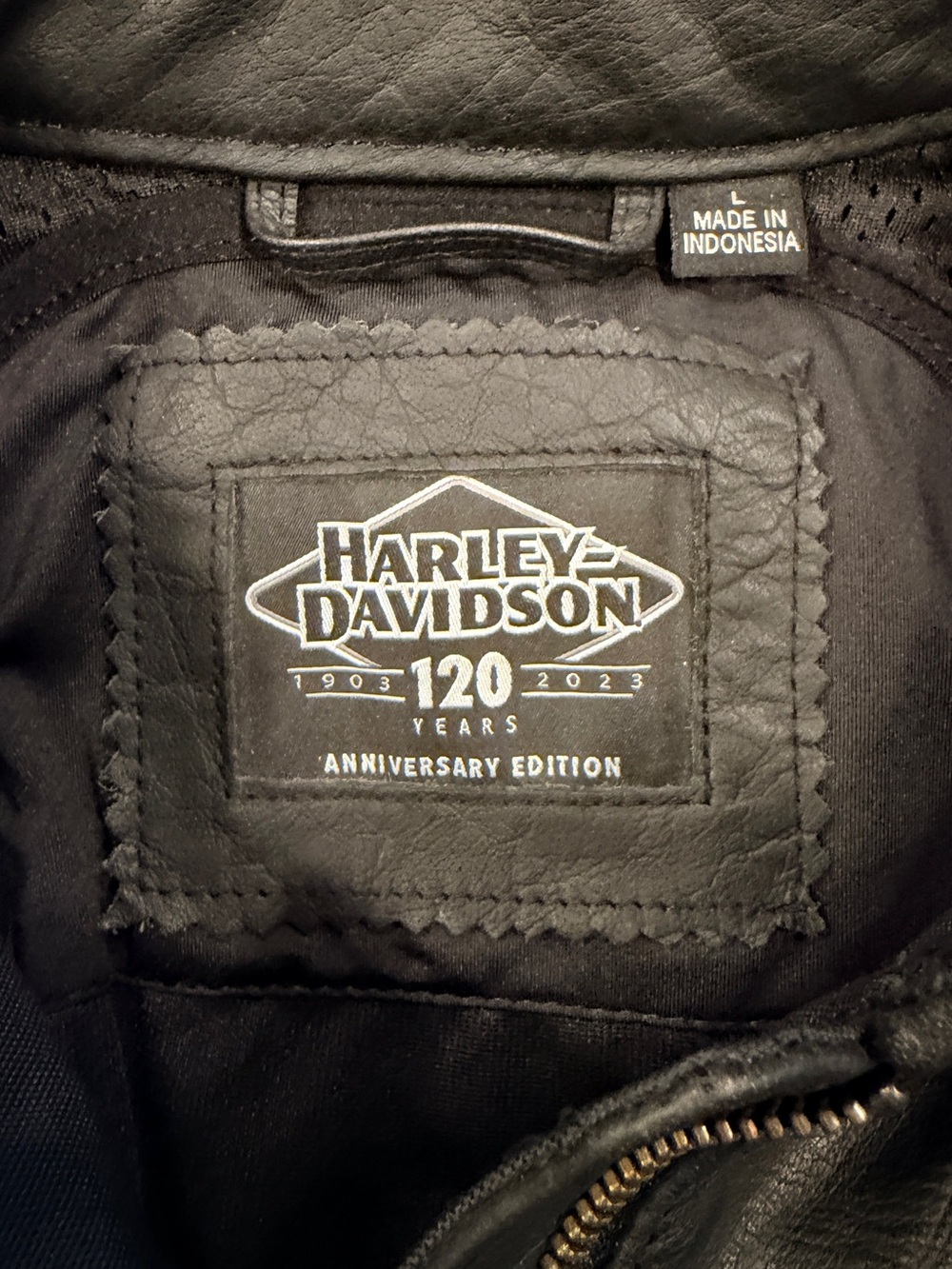 Harley-Davidson Black Leather Rider Jacket with Snap Collar women’s L